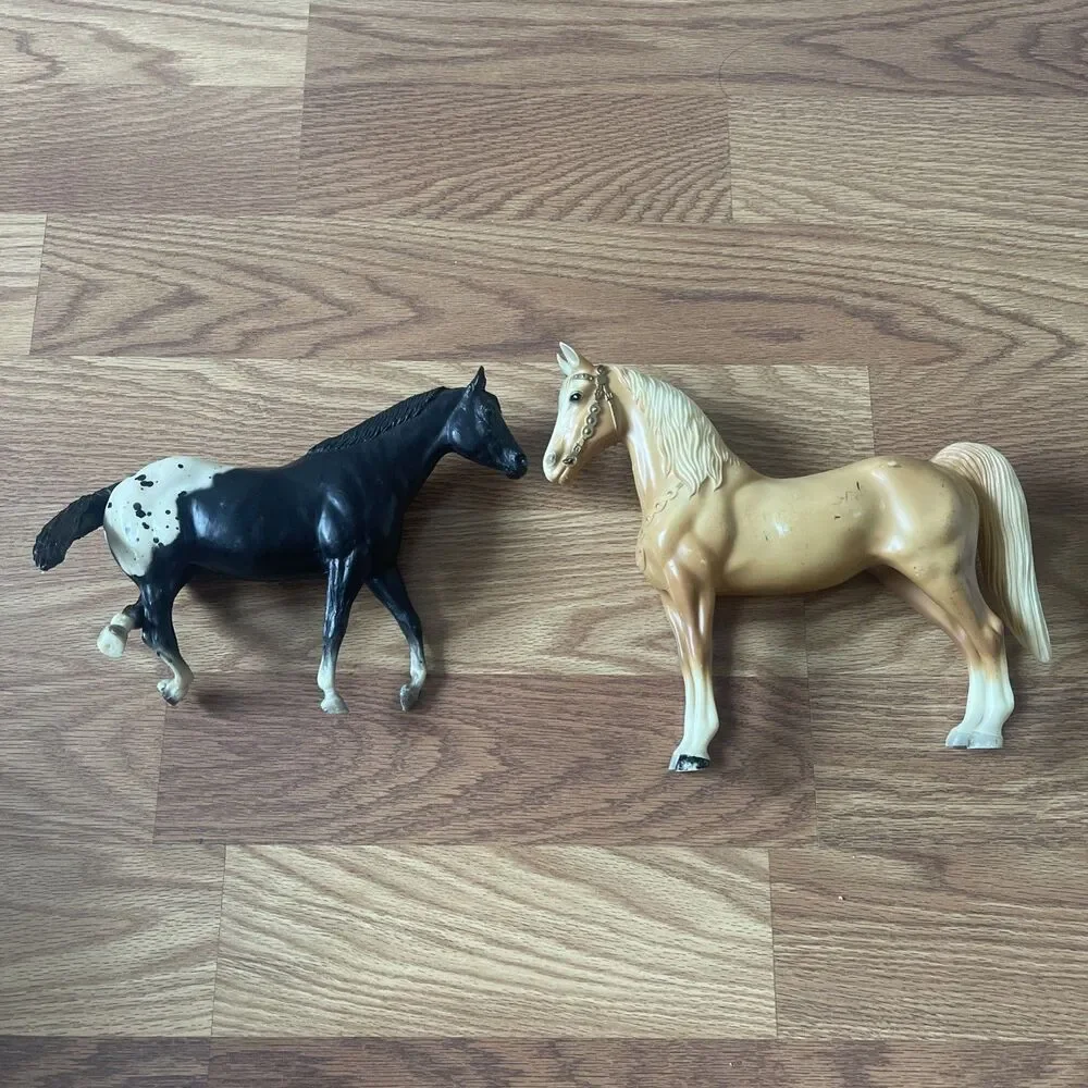 Vtg Breyer Western Pony Palomino & Vtg Breyer Stud Spider Appaloosa Traditional